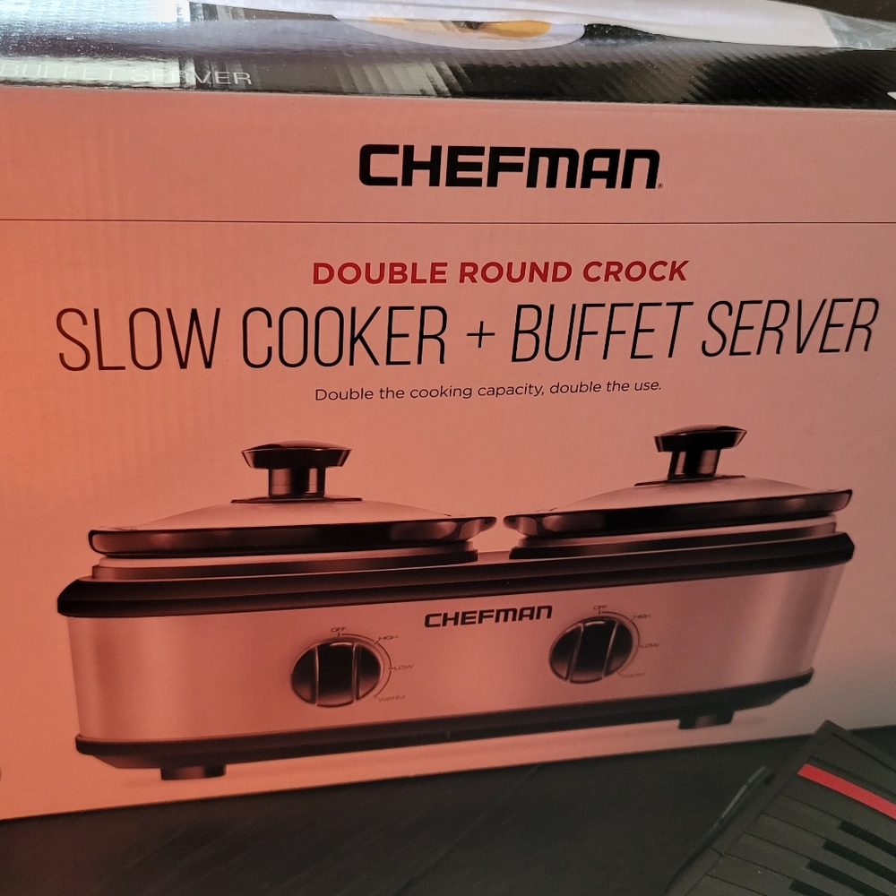 New dble buffet Crock pots Chefman